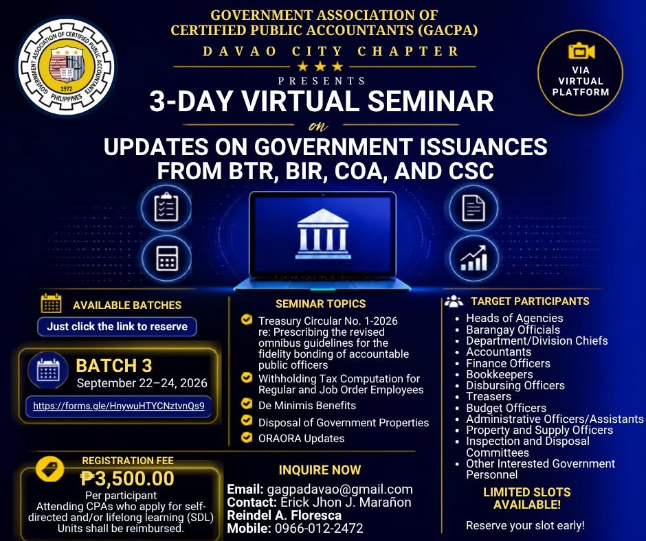 GACPA Davao Virtual Seminar - September 22-24, 2026